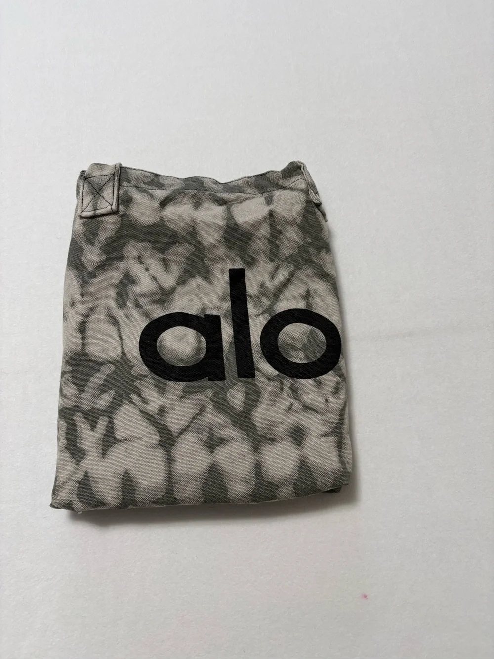 ALO Yoga Gray Tie-Dye Canvas Tote with Black Logo